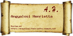 Angyalosi Henrietta névjegykártya
