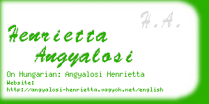 henrietta angyalosi business card